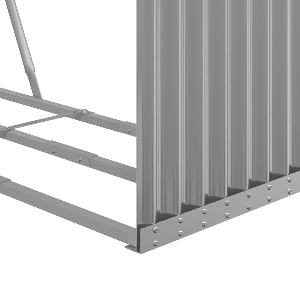 Vedholder lysegrå 120x45x210 cm galvanisert stål
