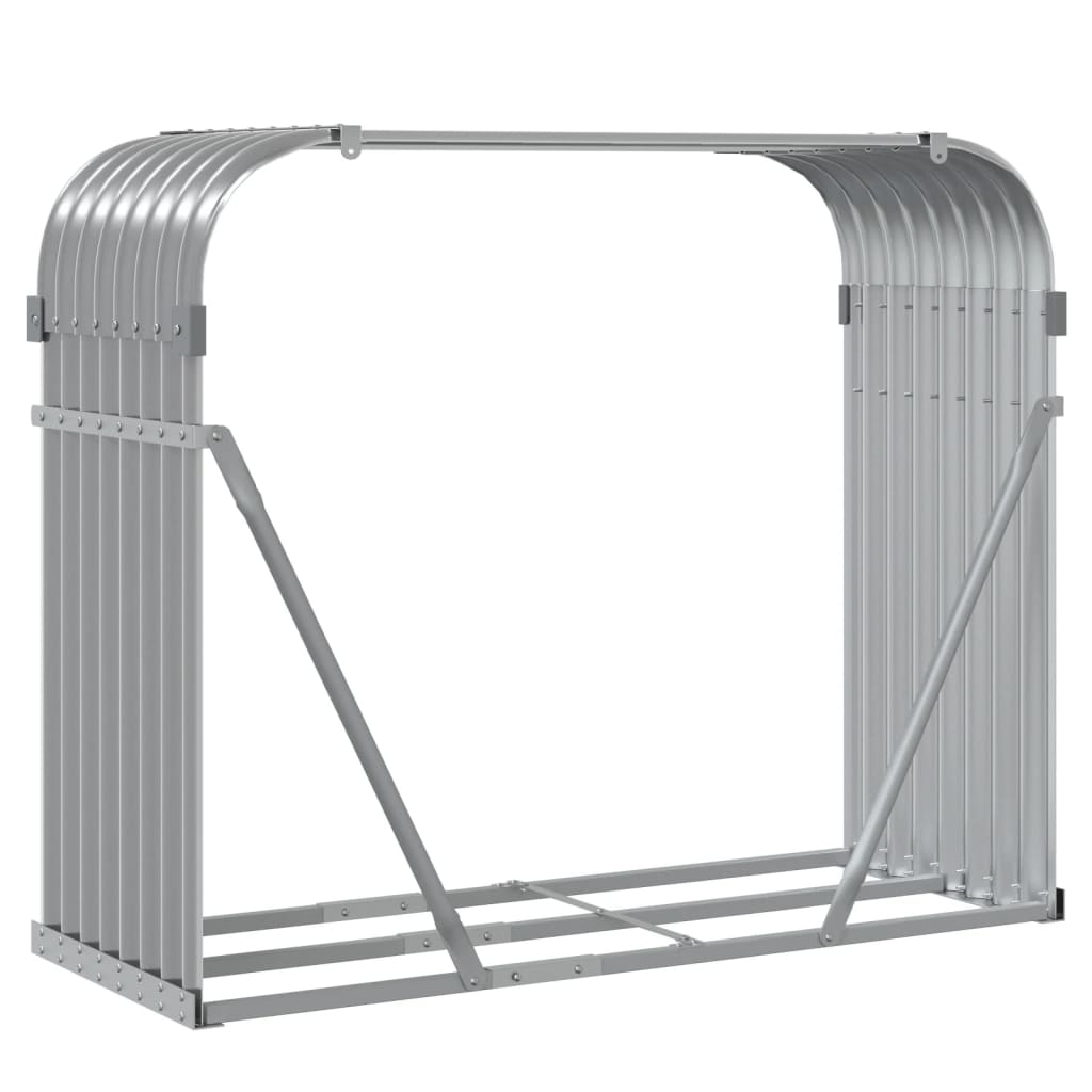 Vedholder lysegrå 120x45x100 cm galvanisert stål
