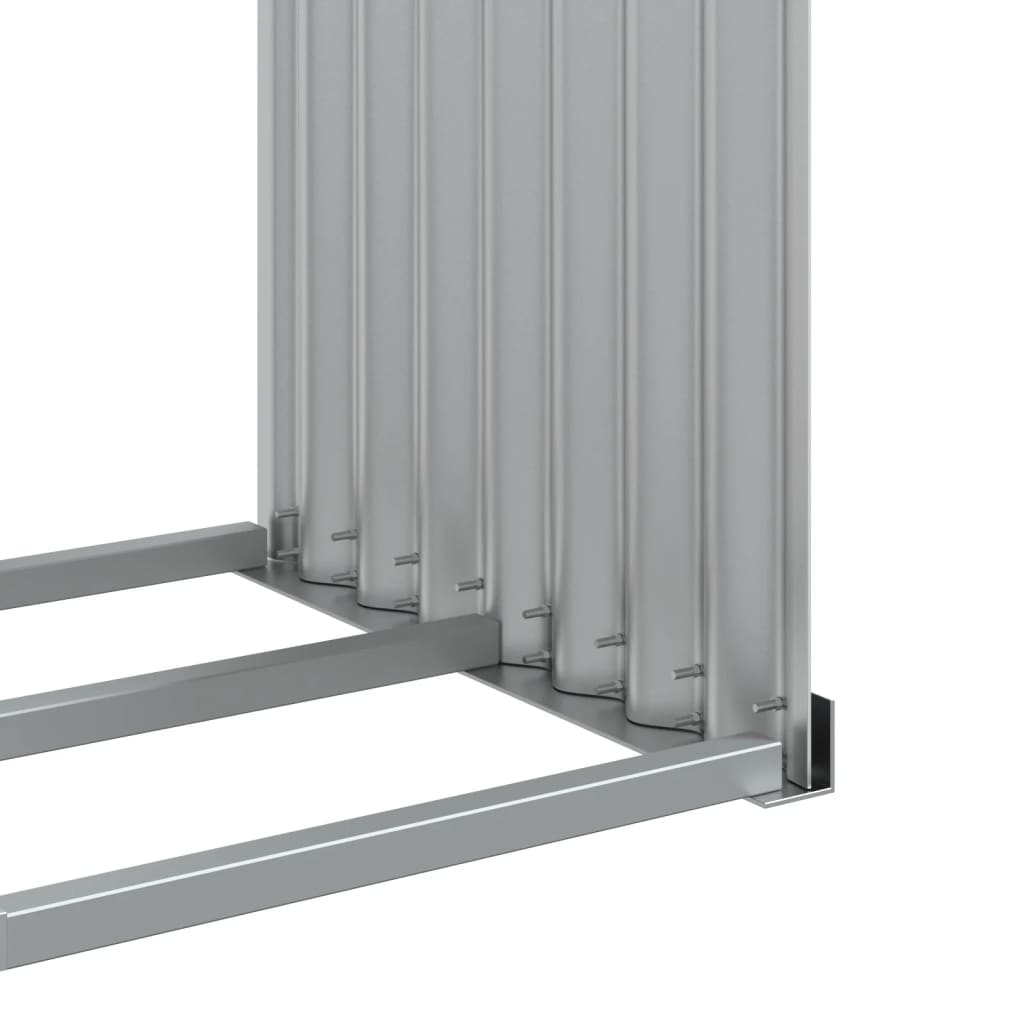 Vedholder lysegrå 120x45x100 cm galvanisert stål