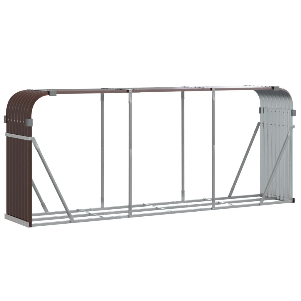 Vedholder brun 234x45x100 cm galvanisert stål