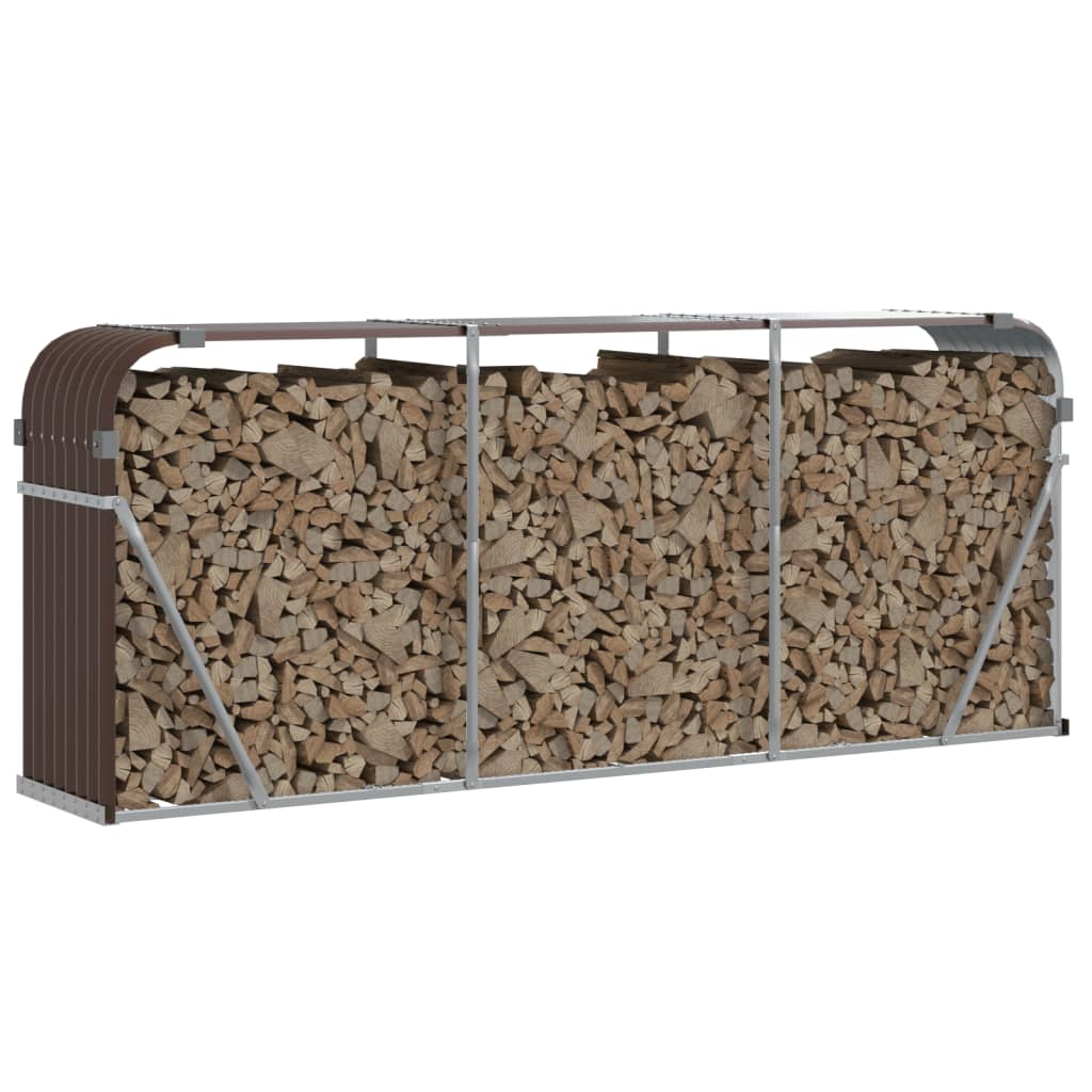 Vedholder brun 234x45x100 cm galvanisert stål