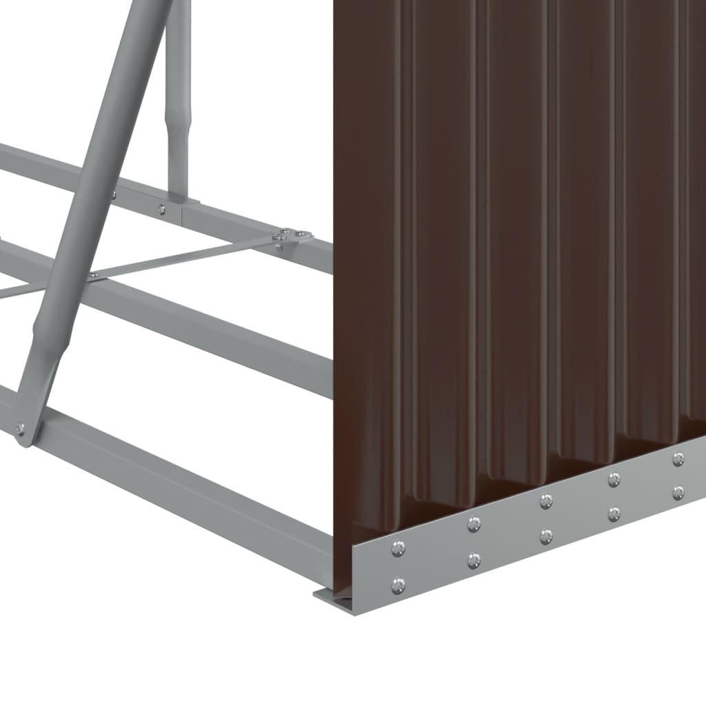 Vedholder brun 234x45x100 cm galvanisert stål