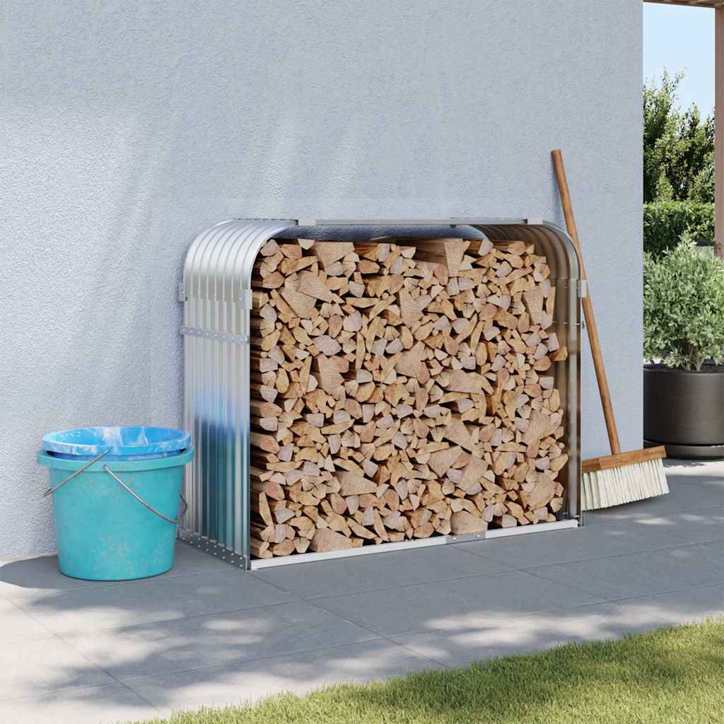 Vedholder sølv 120x45x100 cm galvanisert stål
