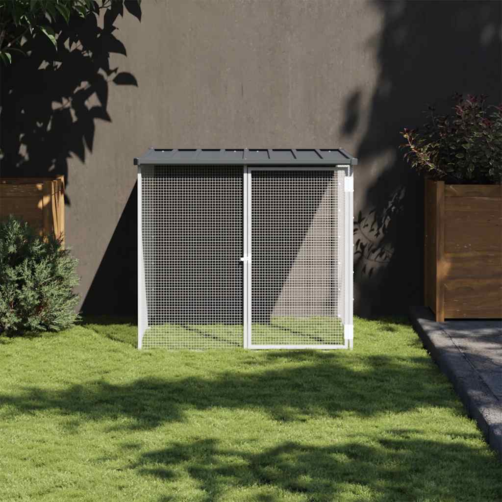 Kyllingbur med tak antrasitt 103x98x90 cm galvanisert stål vidaXL
