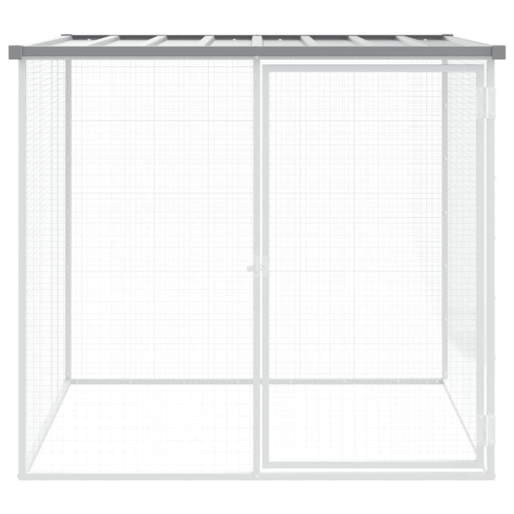 Kyllingbur med tak lysegrå 103x98x90 cm galvanisert stål vidaXL
