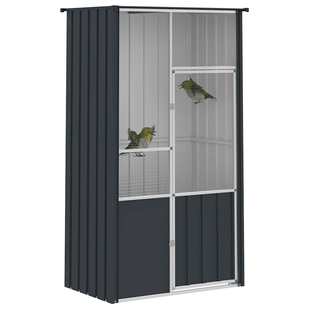 Fuglebur antrasitt 115x78x200 cm galvanisert stål