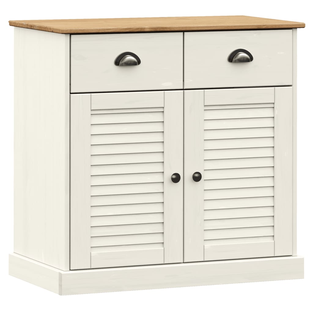 Highboard VIGO hvit 78x40x175 cm heltre furu vidaXL