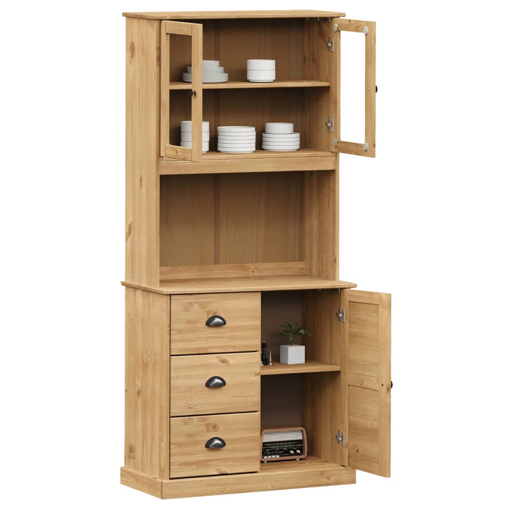 Highboard VIGO 78x40x175 cm heltre furu vidaXL