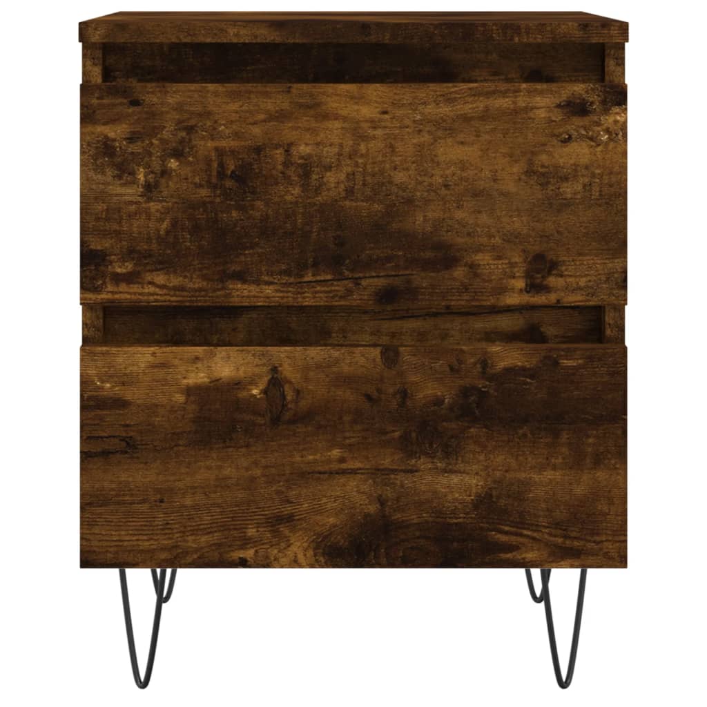 Nattbord 2 stk røkt eik 40x35x50 cm konstruert tre