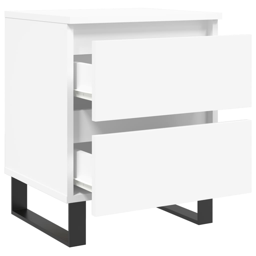 Nattbord hvit 40x35x50 cm konstruert tre