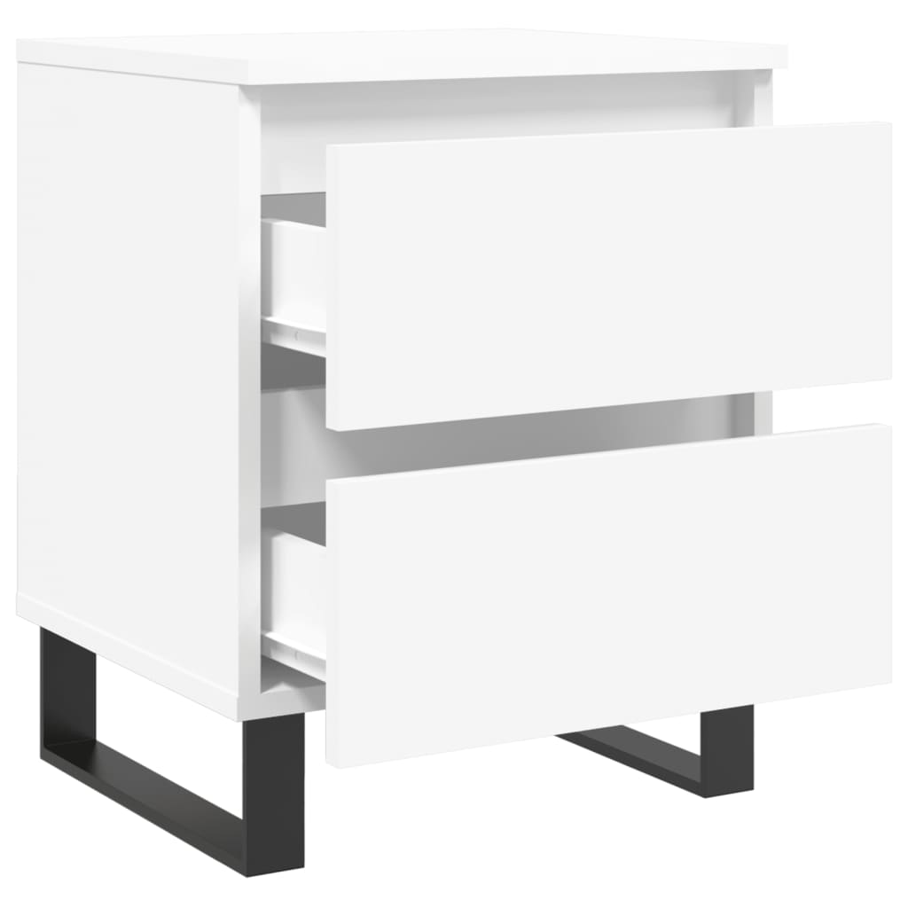 Nattbord 2 stk hvit 40x35x50 cm konstruert tre