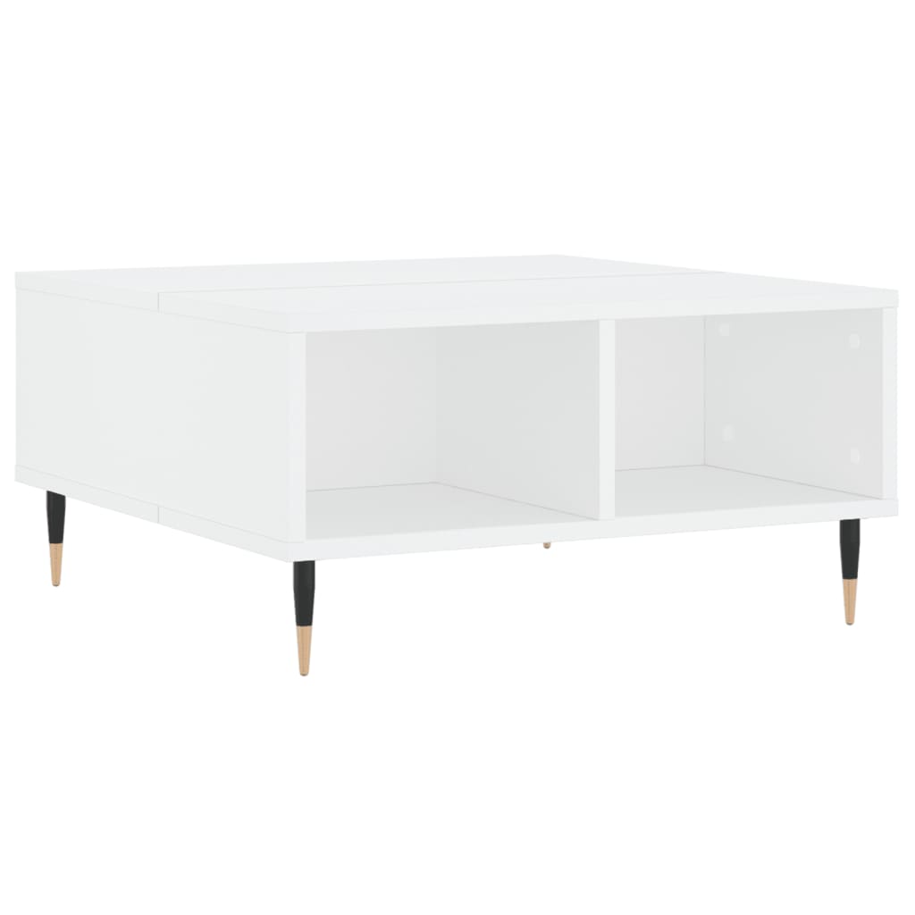 Sofabord hvit 60x60x30 cm konstruert tre
