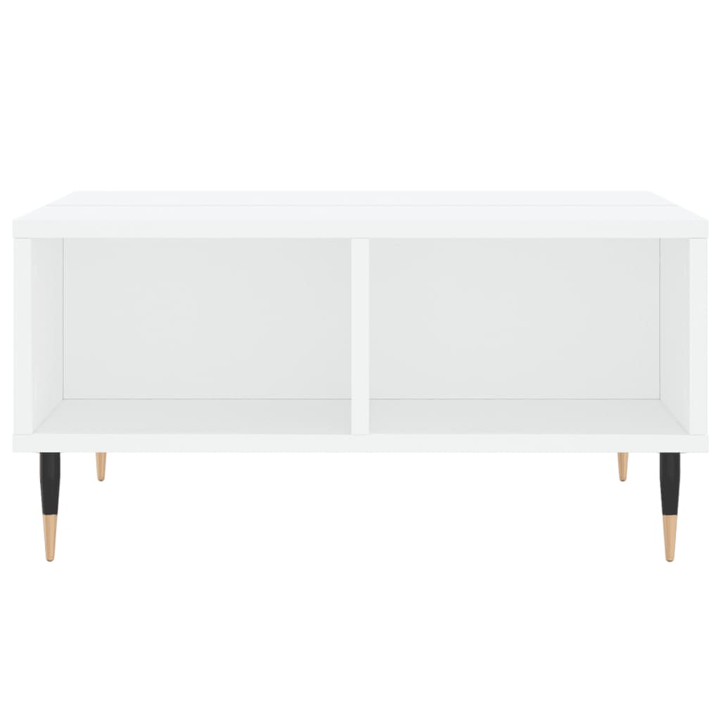 Sofabord hvit 60x60x30 cm konstruert tre