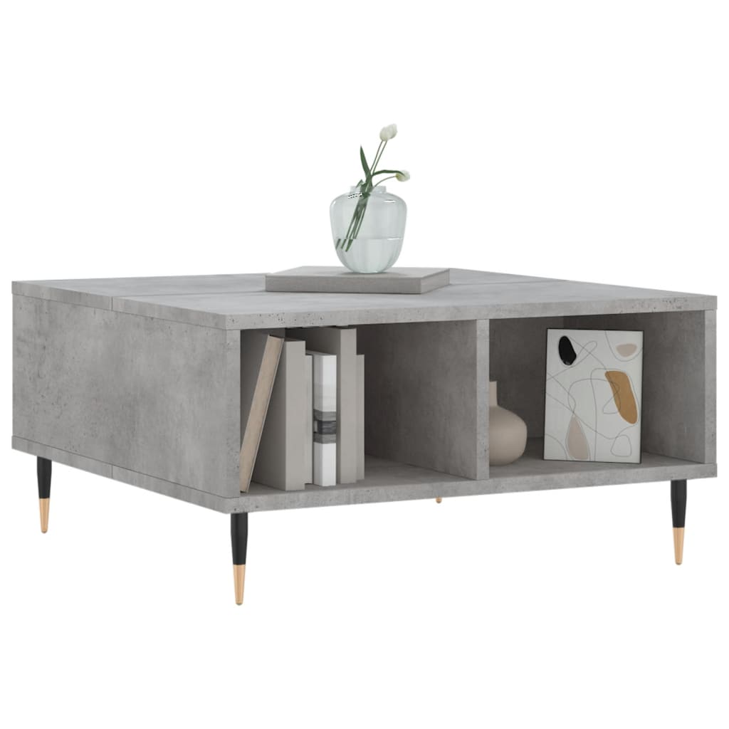 Salongbord betonggrå 60x60x30 cm konstruert tre