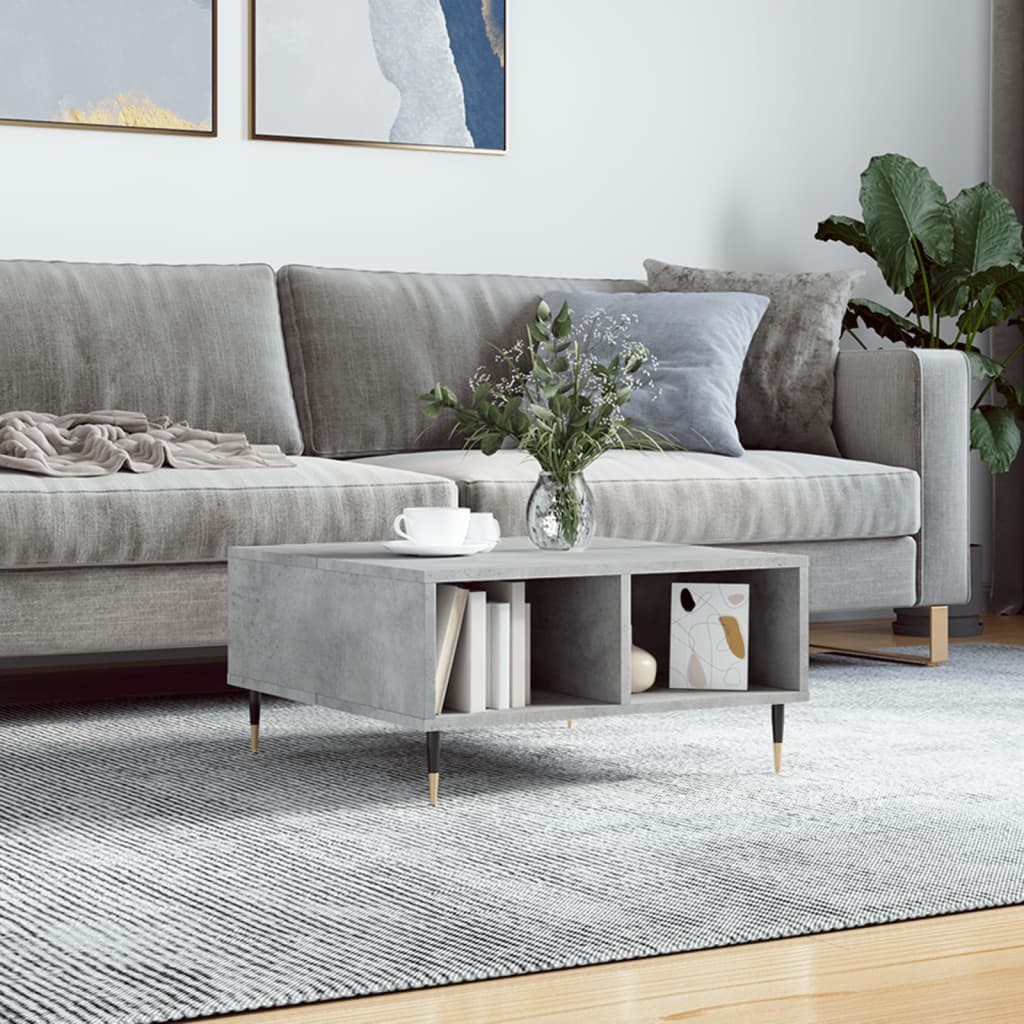 Salongbord betonggrå 60x60x30 cm konstruert tre