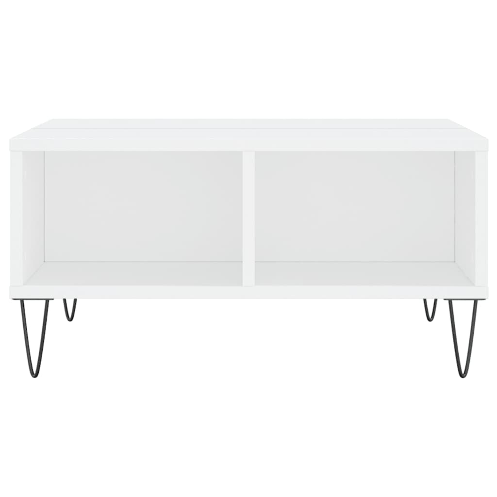 Sofabord hvit 60x60x30 cm konstruert tre