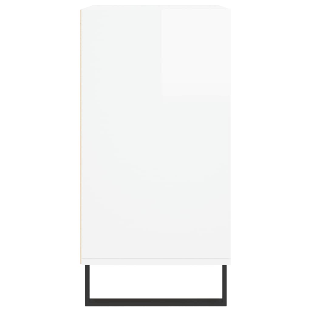 Skjenk høyglans hvit 57x35x70 cm konstruert tre