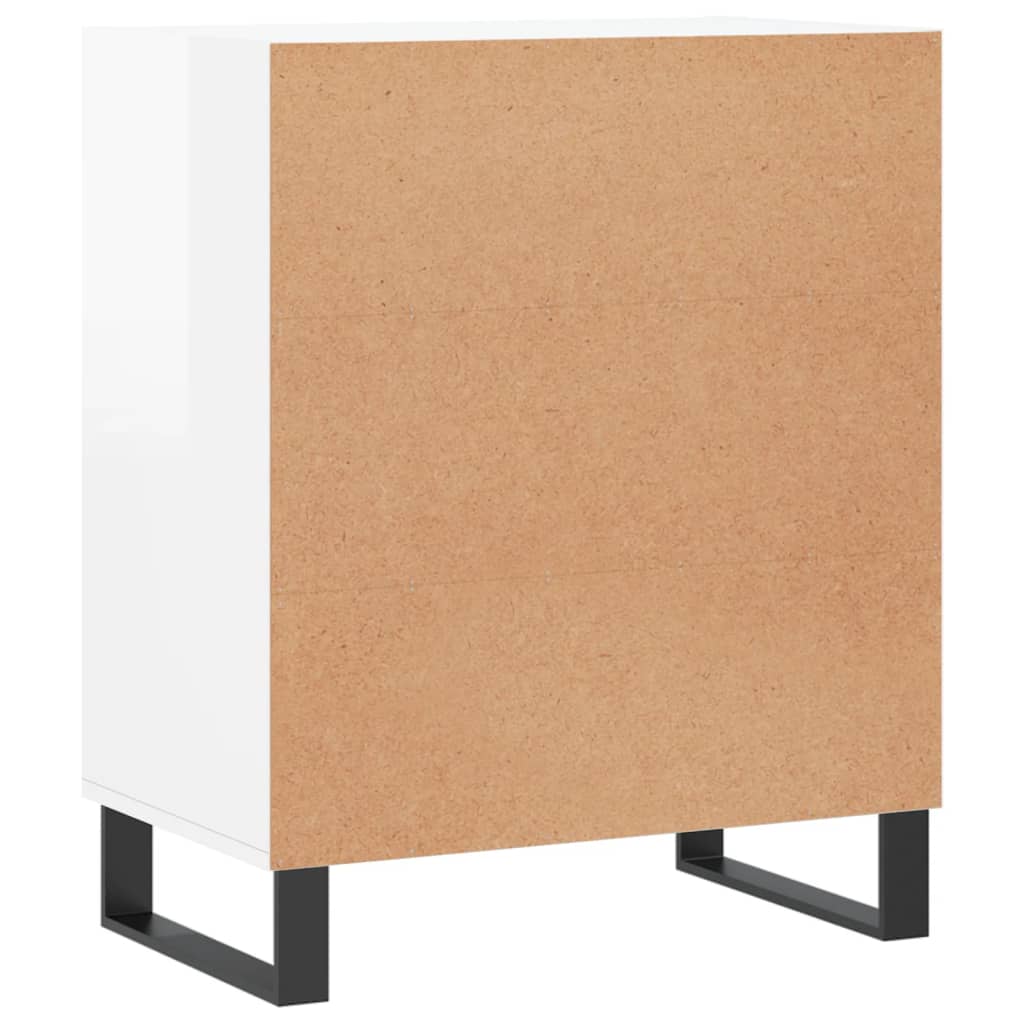 Skjenk høyglans hvit 57x35x70 cm konstruert tre