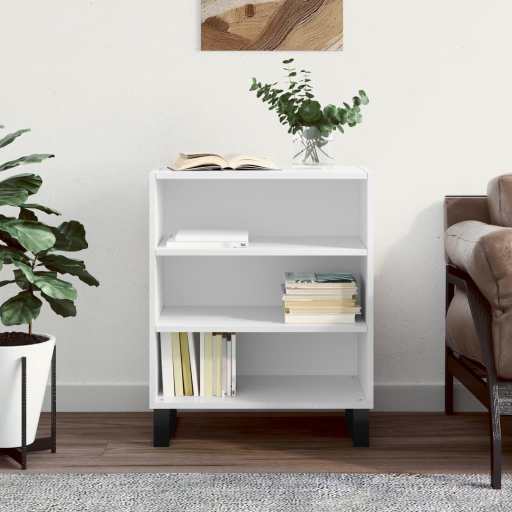 Skjenk høyglans hvit 57x35x70 cm konstruert tre