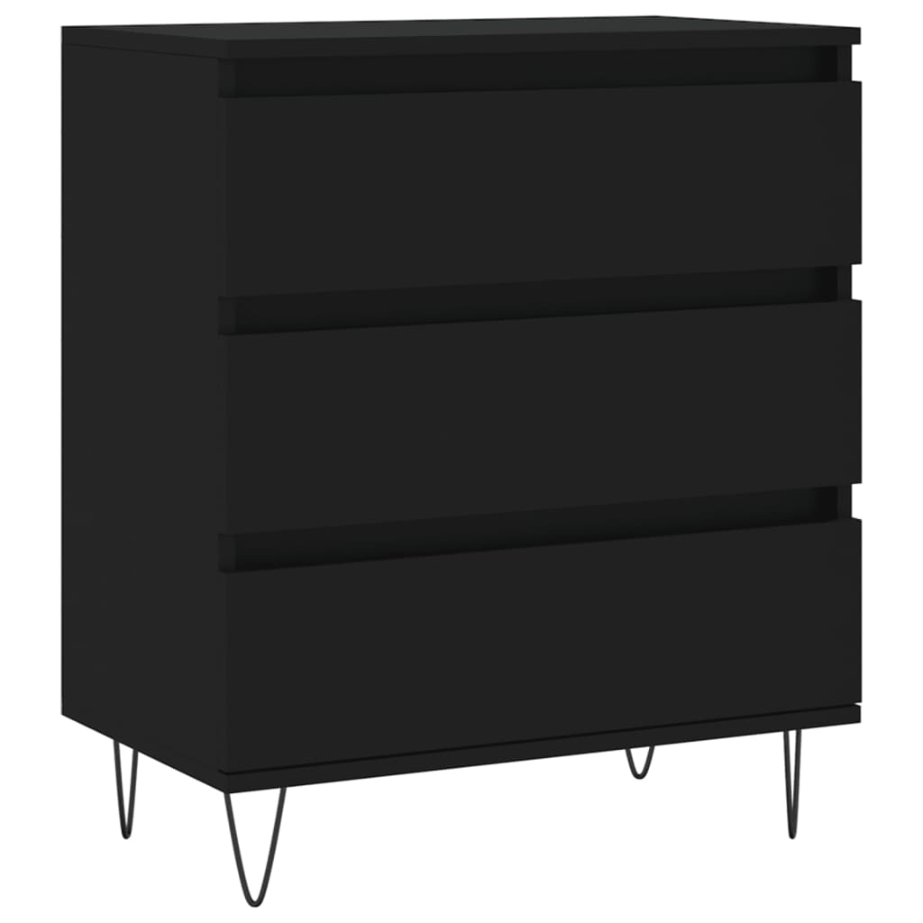 Skjenk svart 60x35x70 cm konstruert tre