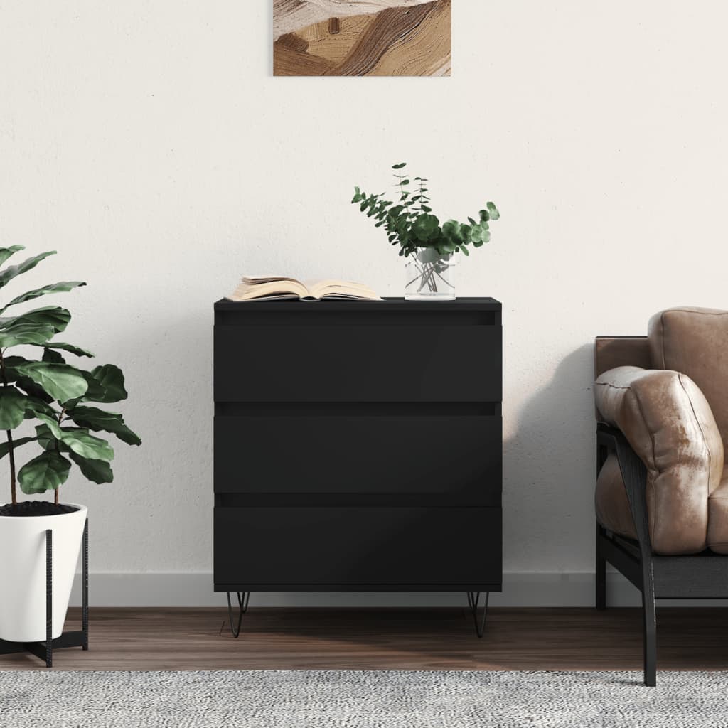 Skjenk svart 60x35x70 cm konstruert tre
