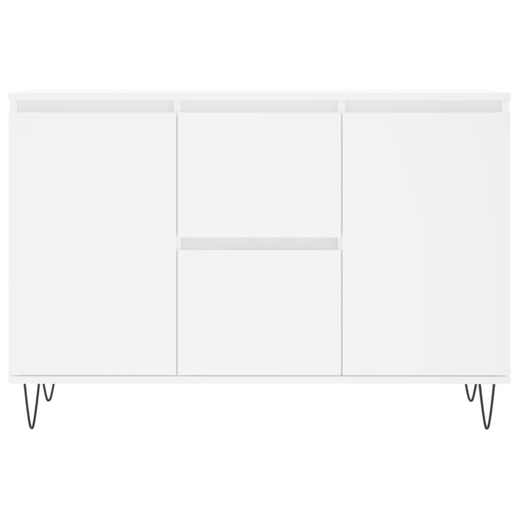 Skjenk hvit 101,5x35x70 cm konstruert tre