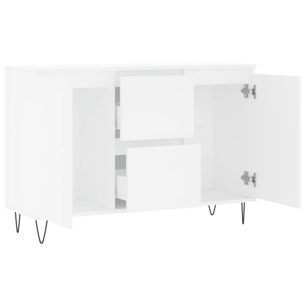Skjenk hvit 101,5x35x70 cm konstruert tre
