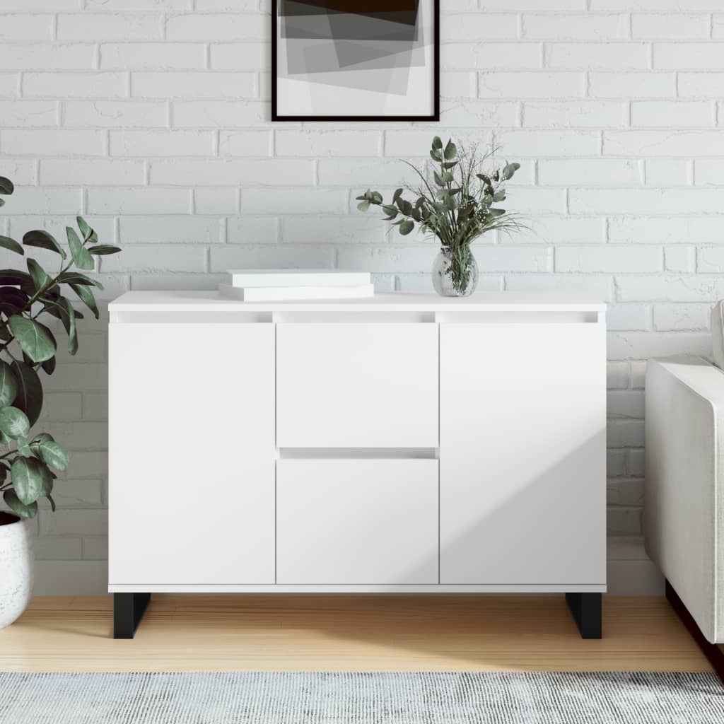 Skjenk hvit 101,5x35x70 cm konstruert tre