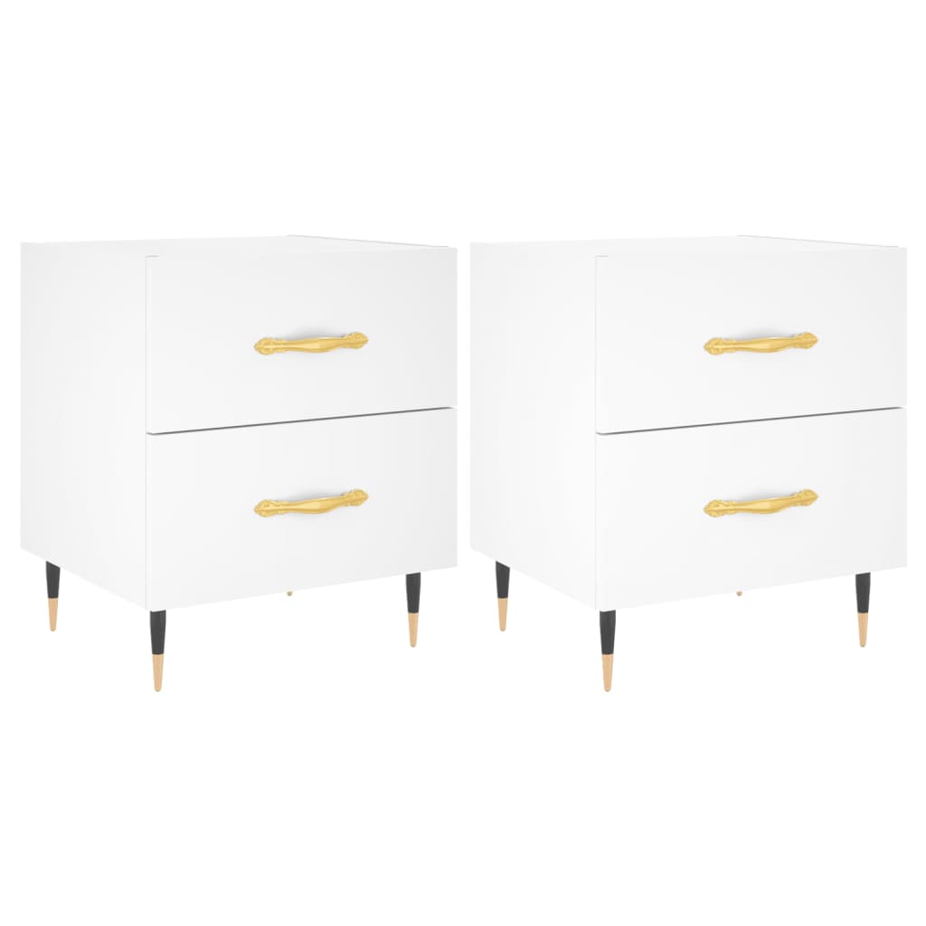 Nattbord 2 stk hvit 40x35x47,5 cm konstruert tre