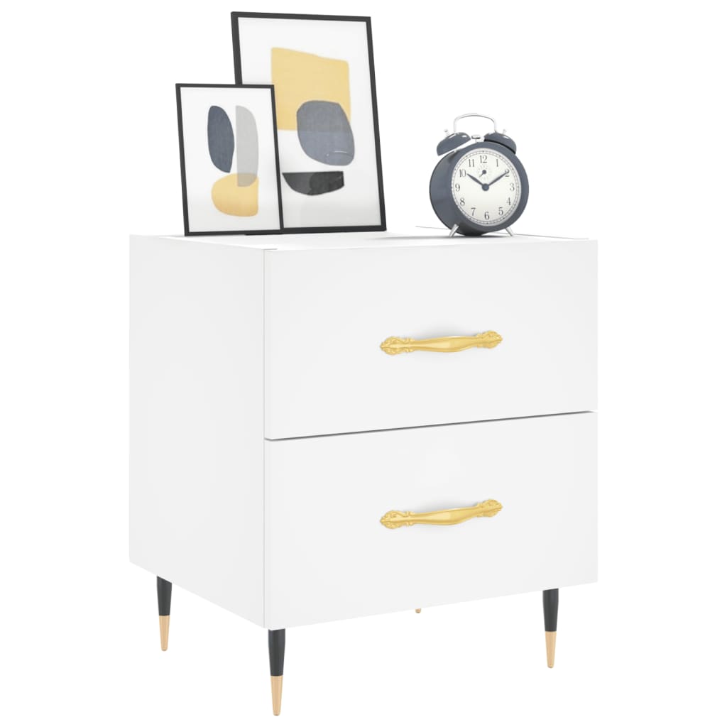 Nattbord 2 stk hvit 40x35x47,5 cm konstruert tre
