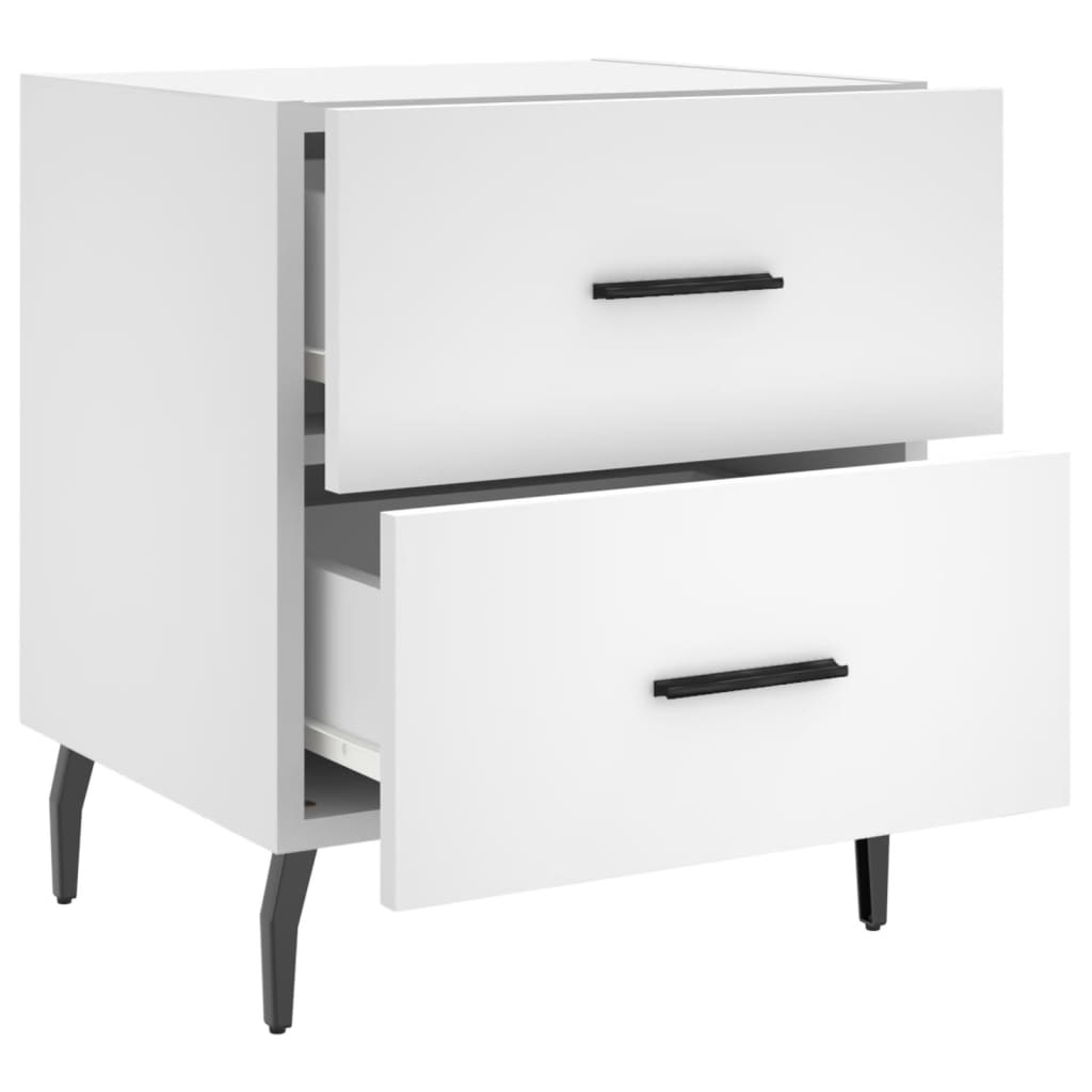 Nattbord 2 stk hvit 40x35x47,5 cm konstruert tre