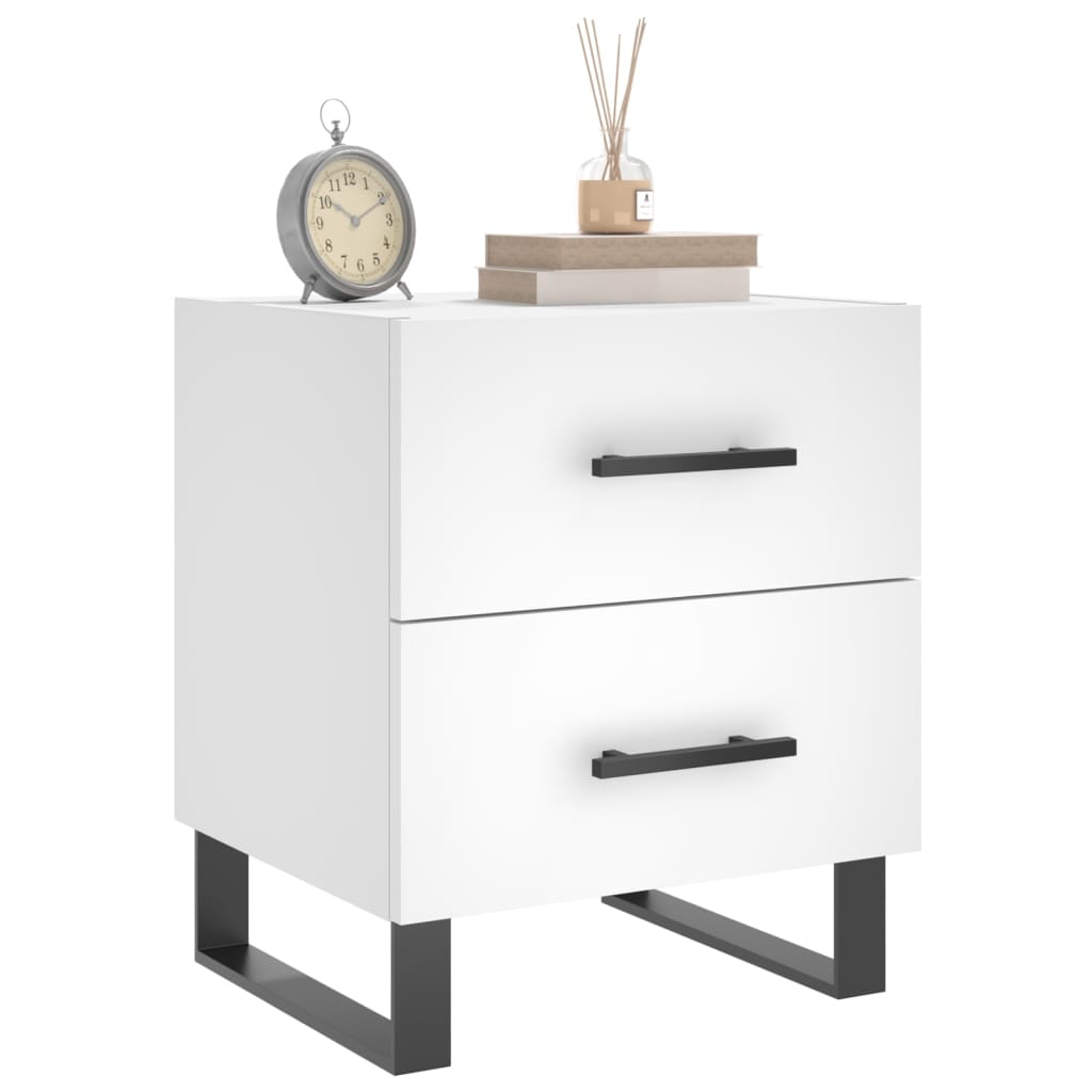 Nattbord 2 stk hvit 40x35x47,5 cm konstruert tre