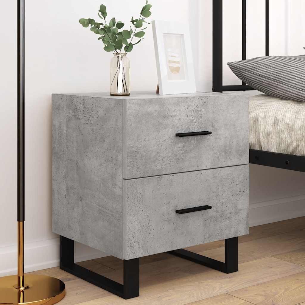 Nattbord 2 stk betonggrå 40x35x47,5 cm konstruert tre vidaXL