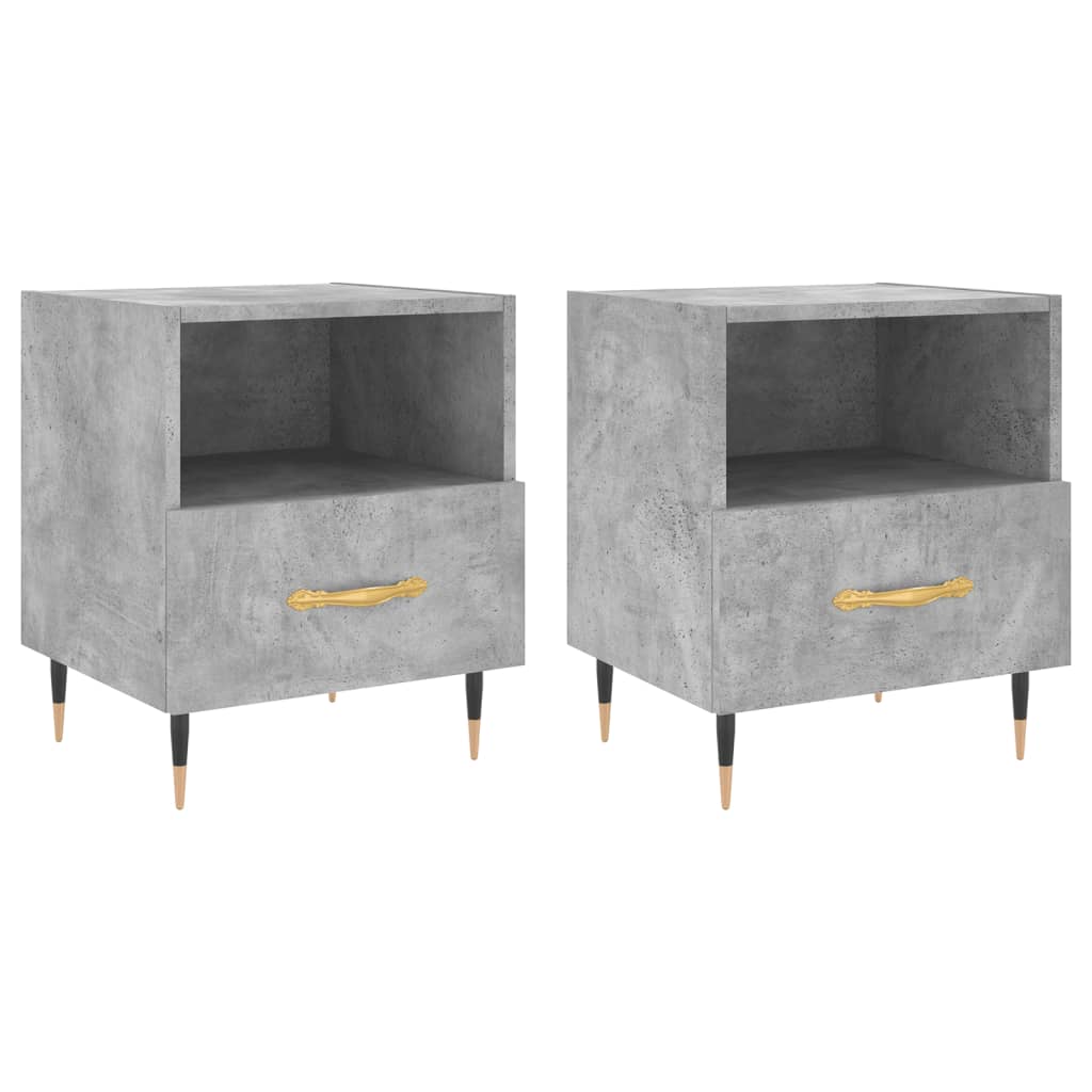 Nattbord 2 stk betonggrå 40x35x47,5 cm konstruert tre vidaXL