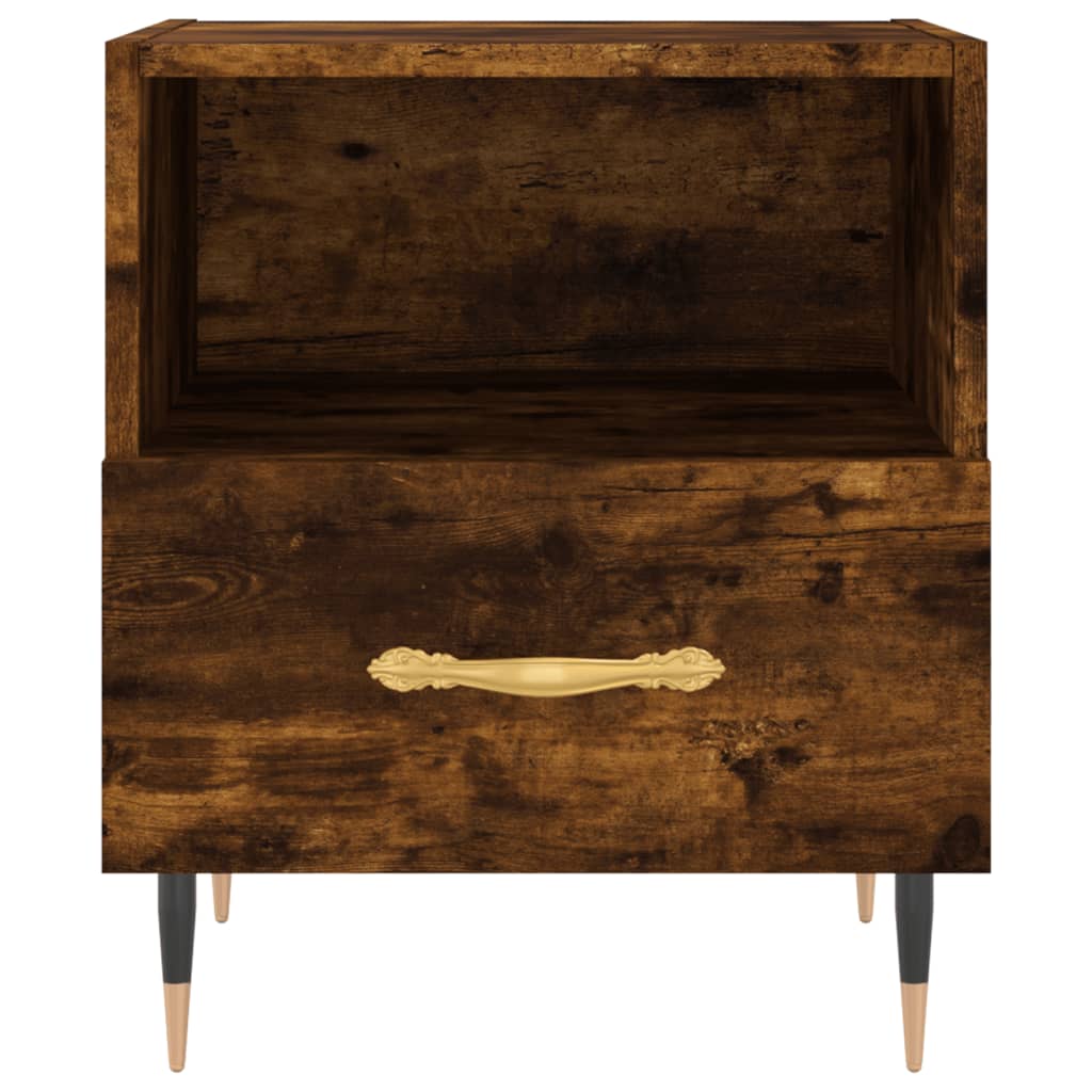 Nattbord 2 stk røkt eik 40x35x47,5 cm konstruert tre