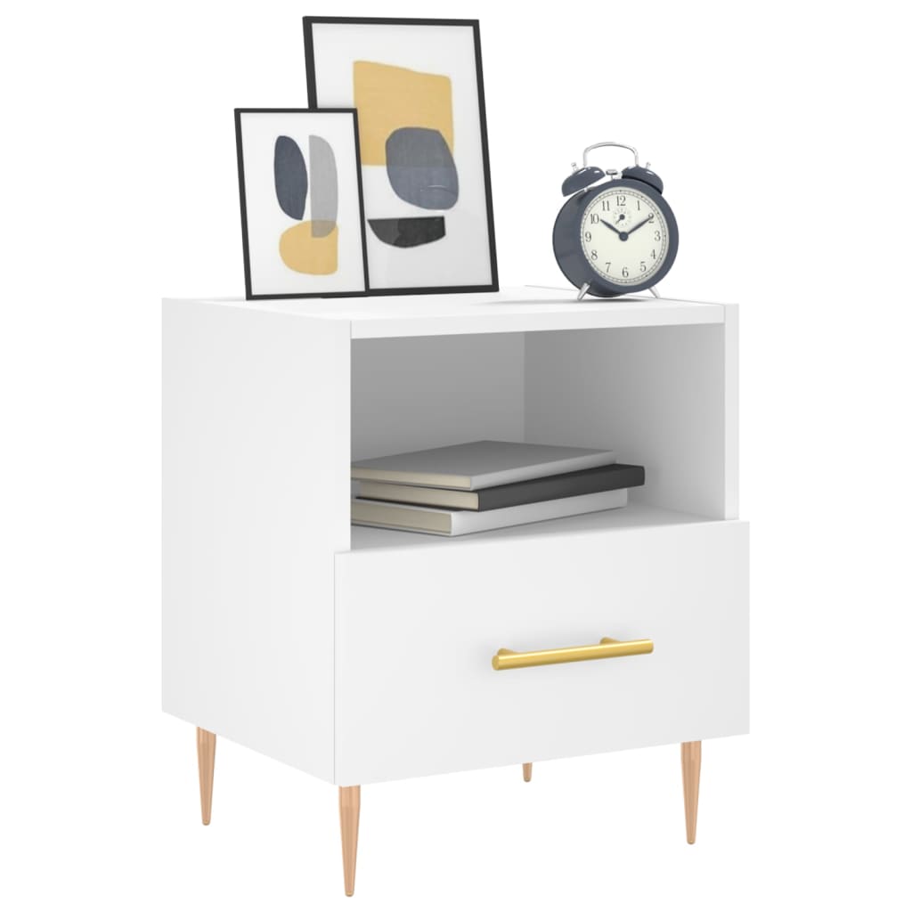 Nattbord hvit 40x35x47,5 cm konstruert tre