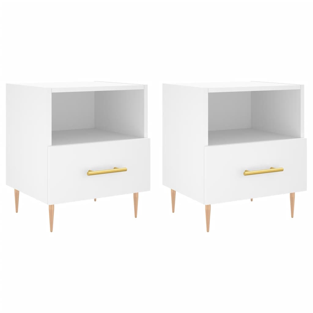 Nattbord 2 stk hvit 40x35x47,5 cm konstruert tre