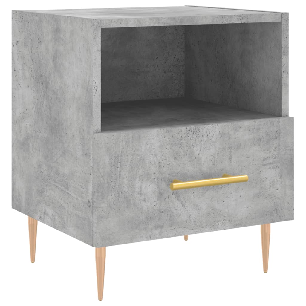 Nattbord 2 stk betonggrå 40x35x47,5 cm konstruert tre