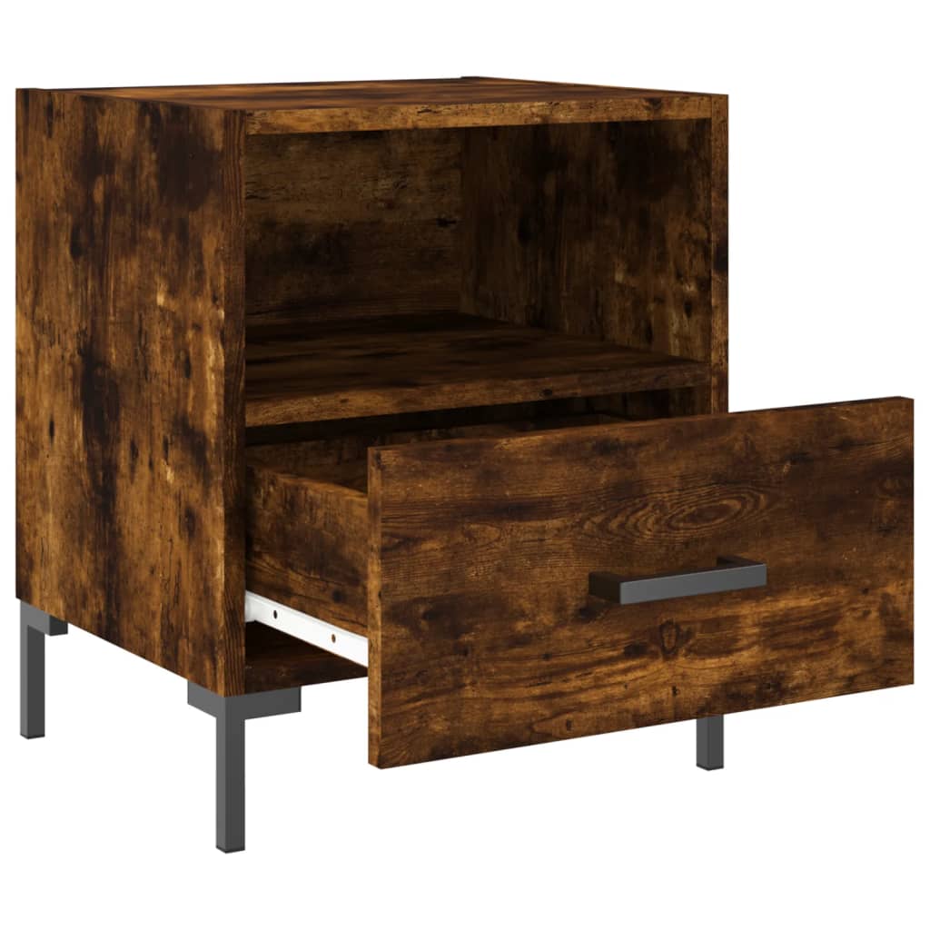 Nattbord 2 stk røkt eik 40x35x47,5 cm konstruert tre