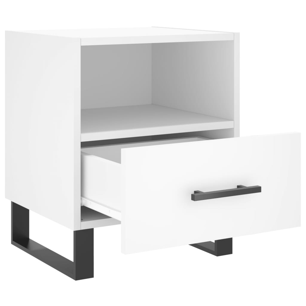 Nattbord hvit 40x35x47,5 cm konstruert tre