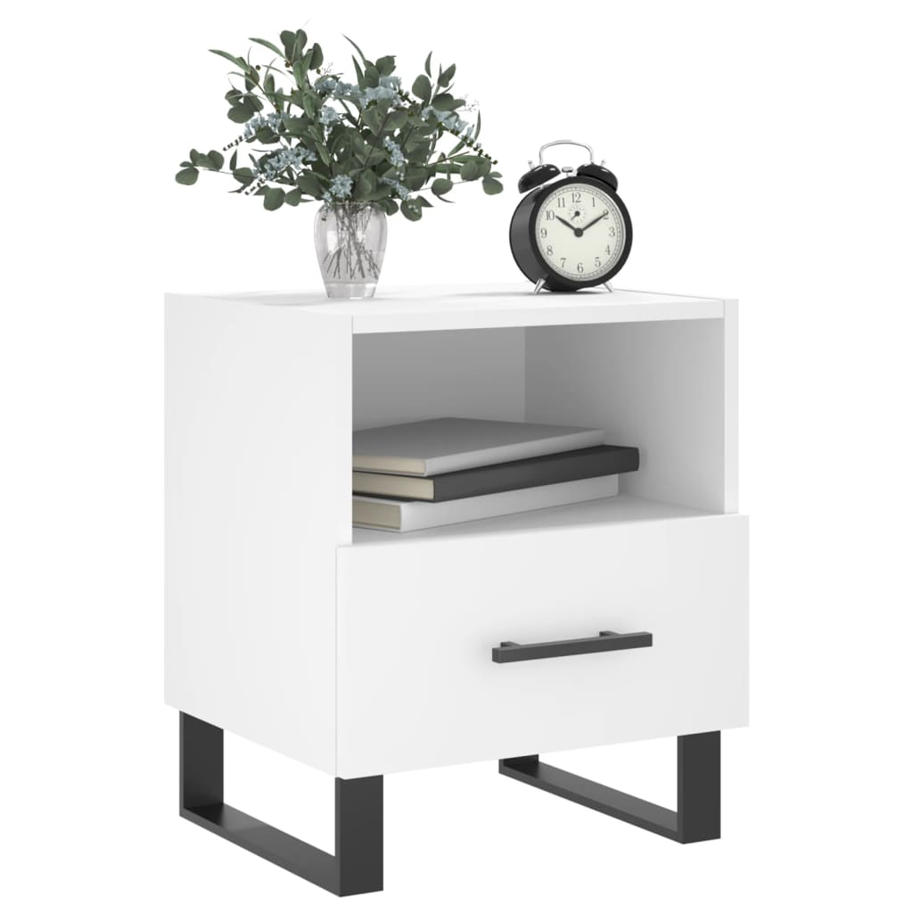 Nattbord hvit 40x35x47,5 cm konstruert tre