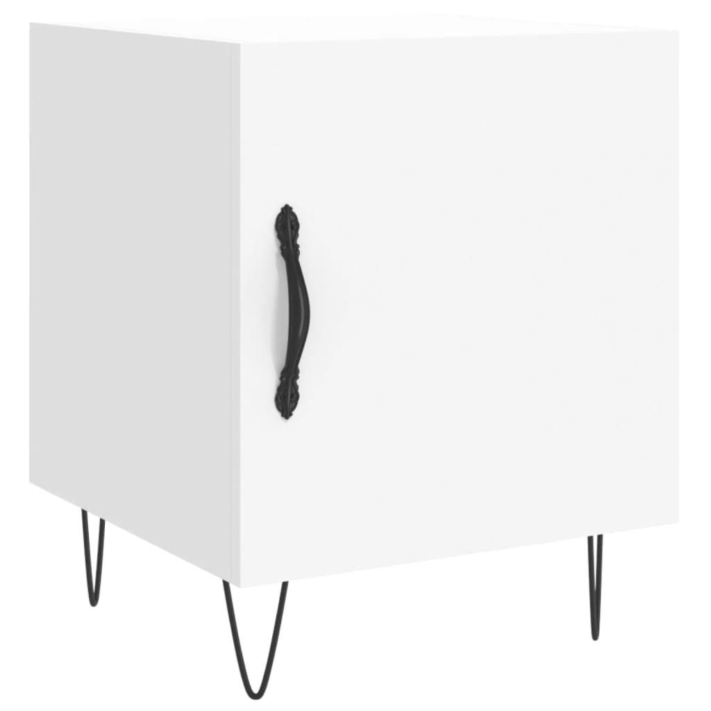 Nattbord hvit 40x40x50 cm konstruert tre