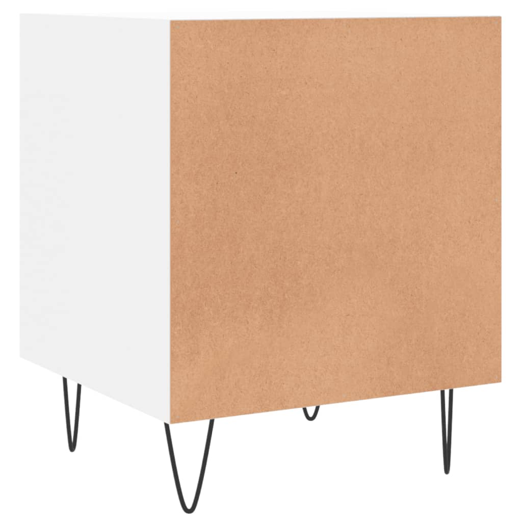 Nattbord hvit 40x40x50 cm konstruert tre