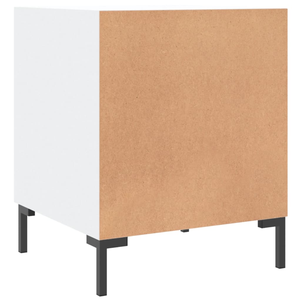 Nattbord hvit 40x40x50 cm konstruert tre