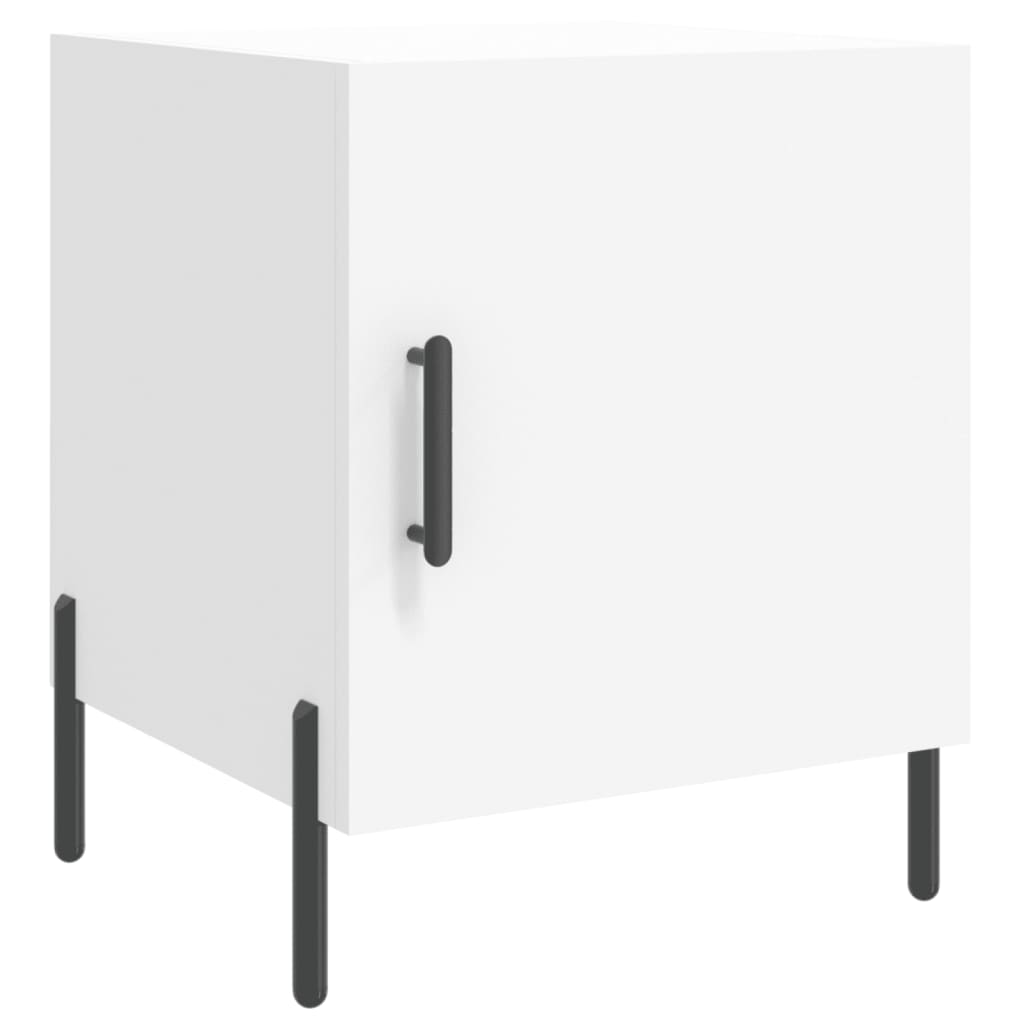 Nattbord hvit 40x40x50 cm konstruert tre