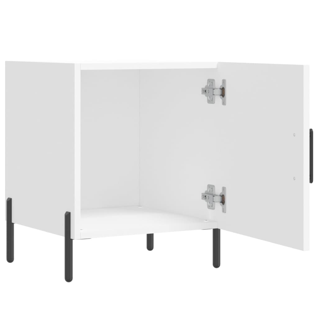 Nattbord hvit 40x40x50 cm konstruert tre