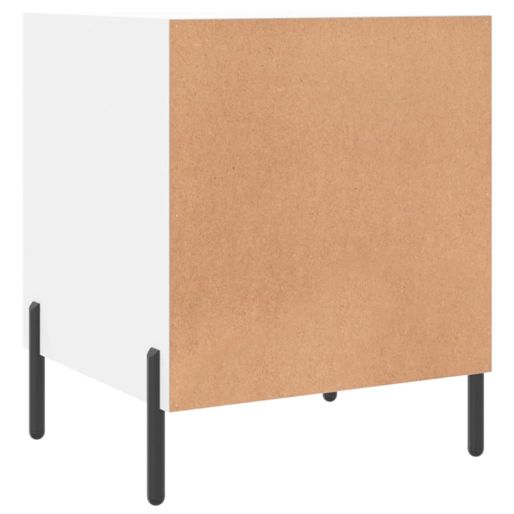 Nattbord hvit 40x40x50 cm konstruert tre
