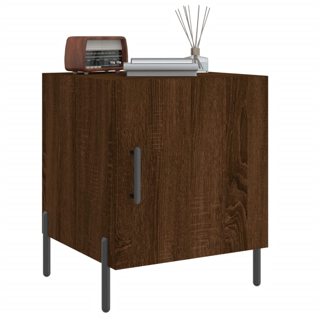 Nattbord 2 stk brun eik 40x40x50 cm konstruert tre
