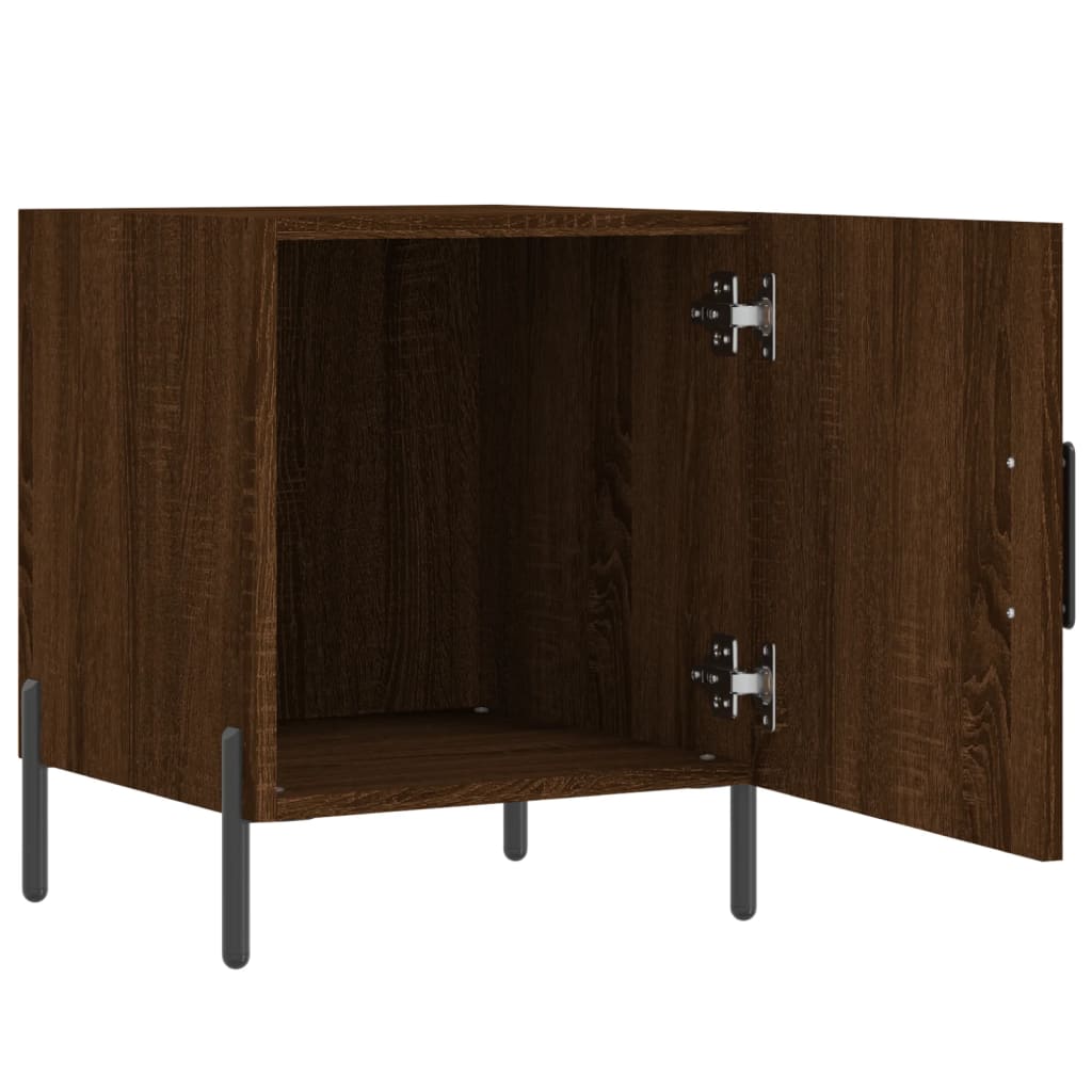 Nattbord 2 stk brun eik 40x40x50 cm konstruert tre