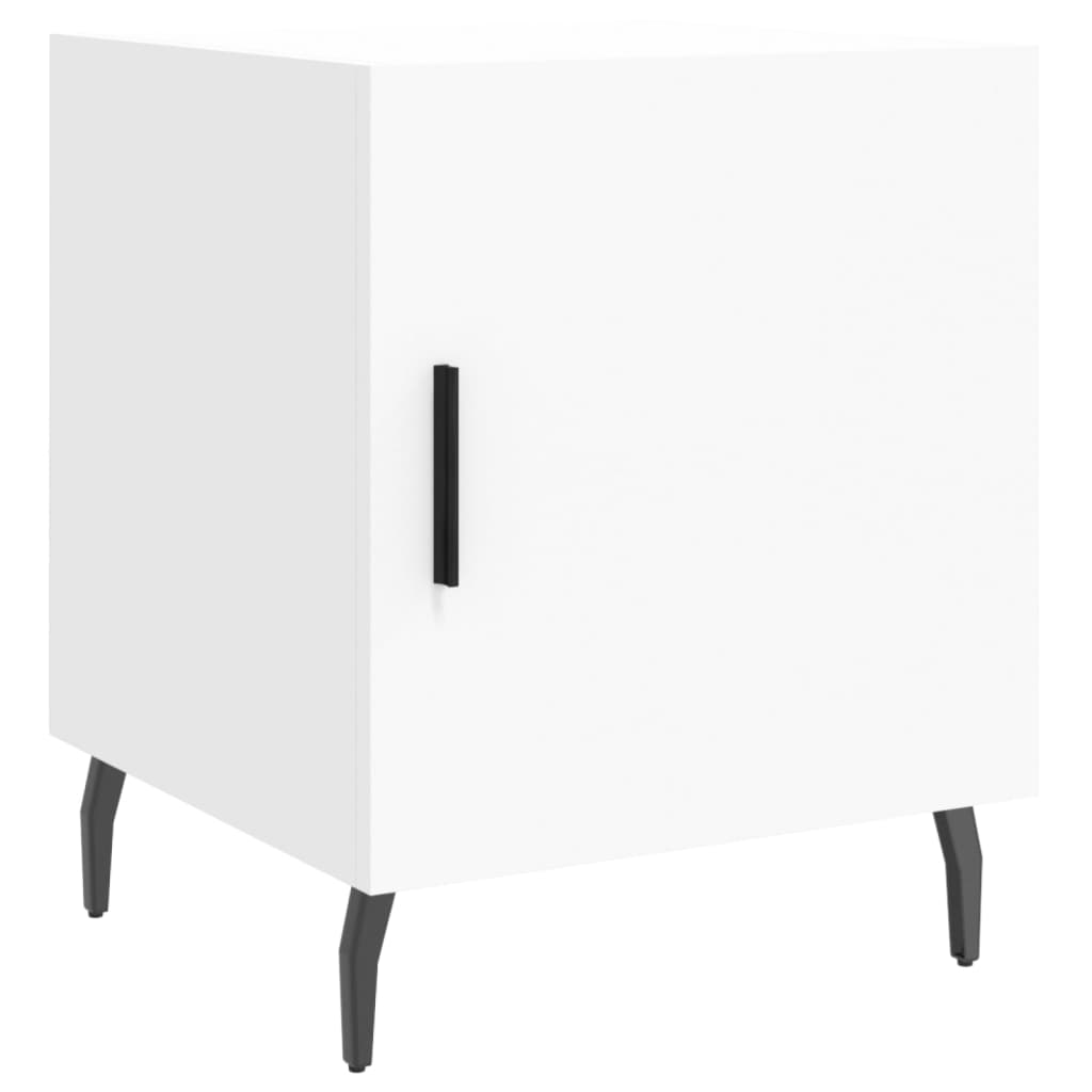 Nattbord hvit 40x40x50 cm konstruert tre